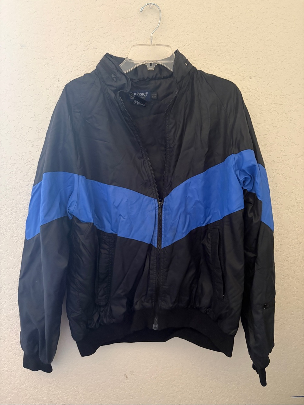Duckster Pro Group Men's Black Windbreaker with Royal Blue Chevron style no.532